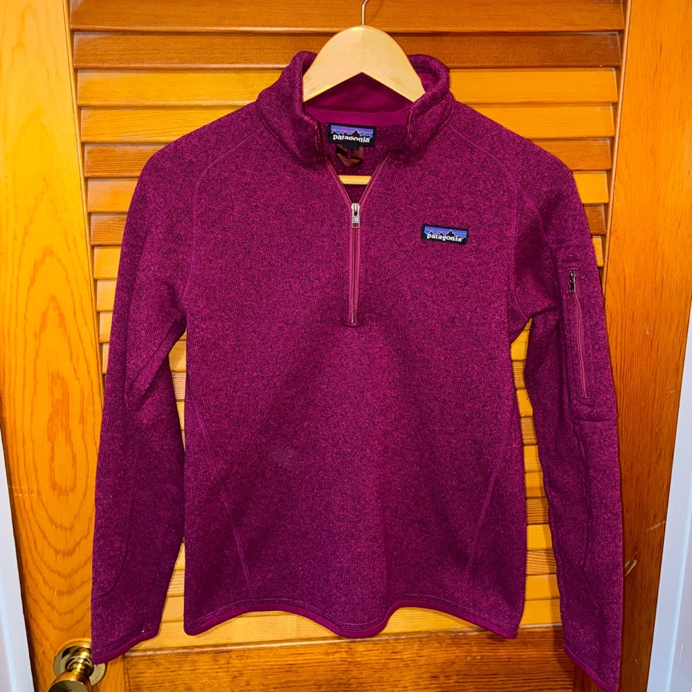 Patagonia Women's Better Sweater Quarter Zip Pullover, raspberry pink - small